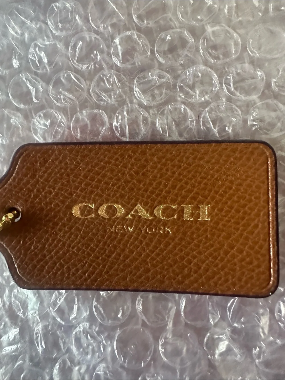 COACH Large Caramel Brown Leather Replacement Purse Handbag Hang Tag Charm